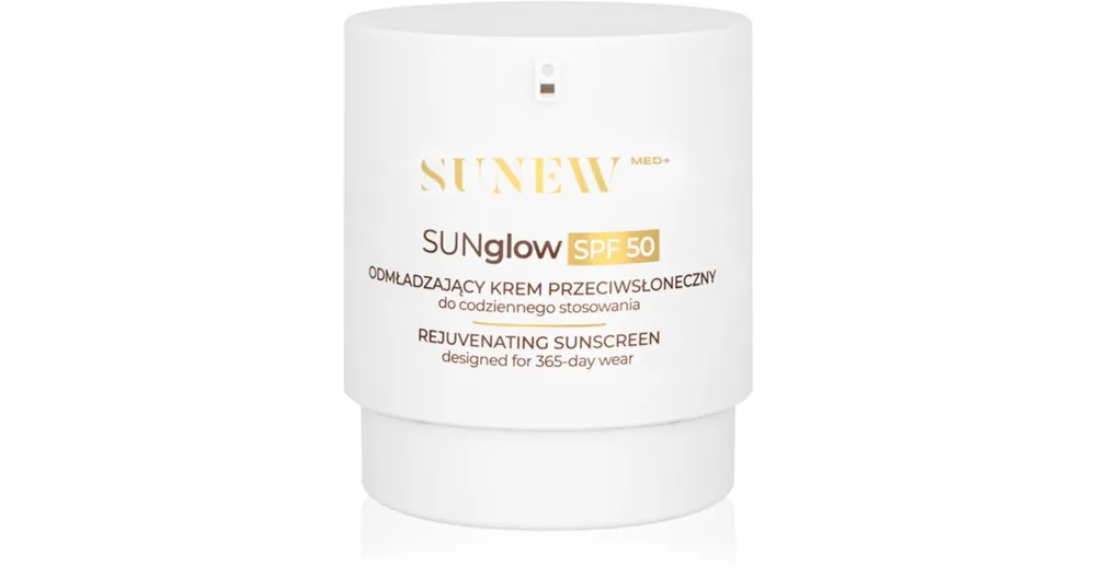 SUNEWMED+SUNglow Anti-Aging Face Sunscreen SPF 50 napozó krém fiatalító hatással Vásárlói kedvenc
