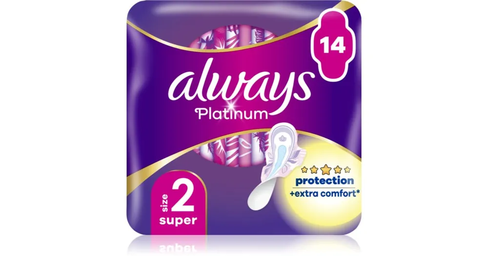 Ne maradj le AlwaysPlatinum Super Size 2 egészségügyi betétek