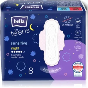 Korlátozott ajánlat BELLAFor Teens Sensitive Night egészségügyi betétek éjszakára