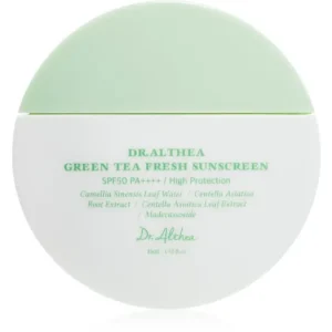Legkelendőbb Dr. AltheaGreen Tea Fresh Sunscreen napozókrém arcra nyugtató hatással