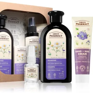 Green PharmacyChamomile & Flaxseed oil Set ajándékszett festett hajra Gyors kiszállítás