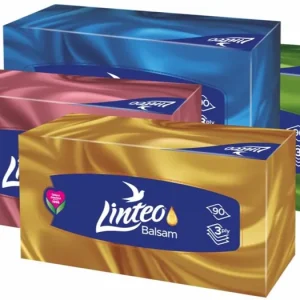 Újdonság LinteoPaper Tissues Three-ply Paper, 90 pcs per box papírzsebkendő balzsammal