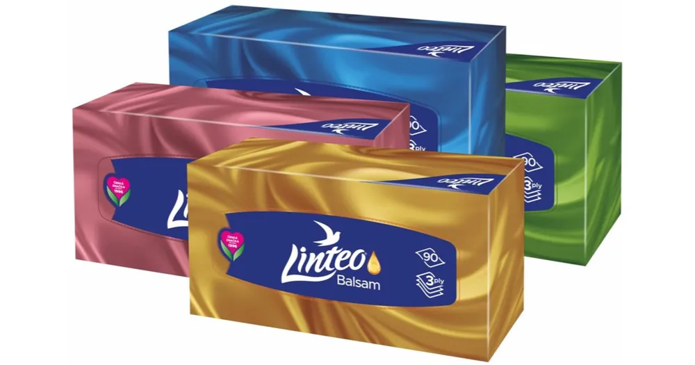 Újdonság LinteoPaper Tissues Three-ply Paper, 90 pcs per box papírzsebkendő balzsammal