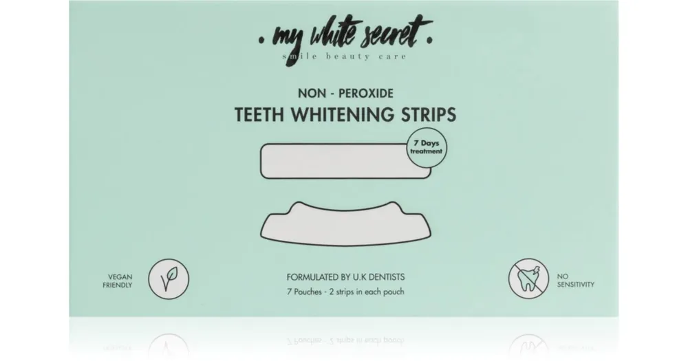 Rendeld meg most My White SecretNon - Peroxide Teeth Whitenings Strips fogfehérítő szalag a fogakra