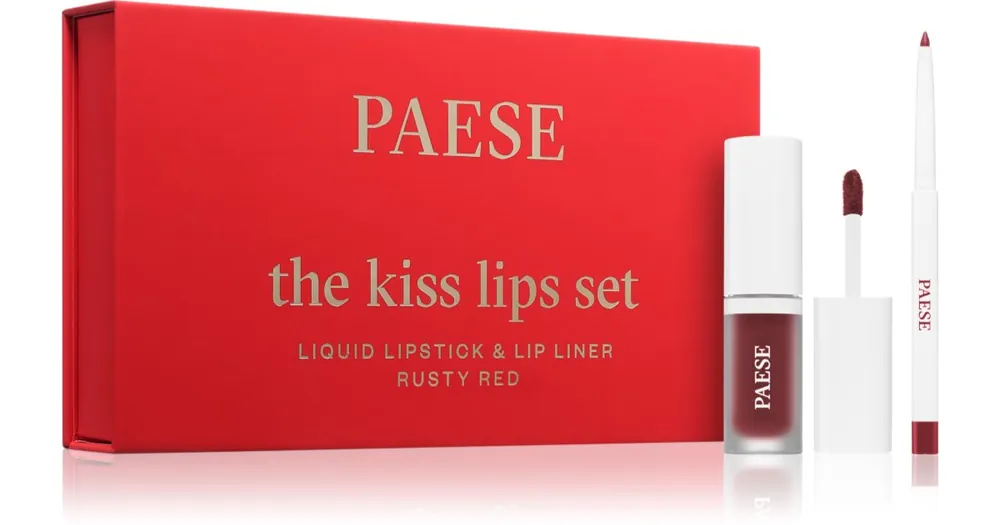 Olcsó PaeseThe Kiss Lips Set Rusty Red ajándékszett árnyalat 04 Rusty Red