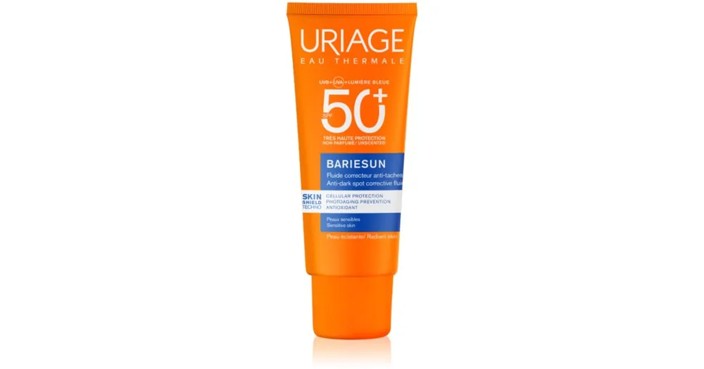 UriageBariésun Anti-Brown Spot Fluid SPF 50+ bőrvédő folyadék magas UV védelemmel Expressz szállítás