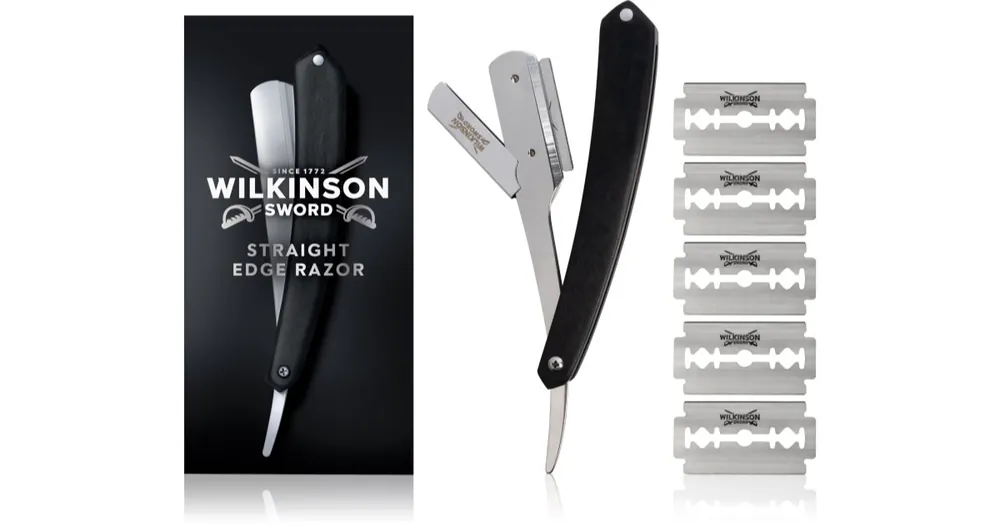 Wilkinson SwordBarber‘s Style Straight Edge klasszikus borotvapenge + cserepenge Olcsó