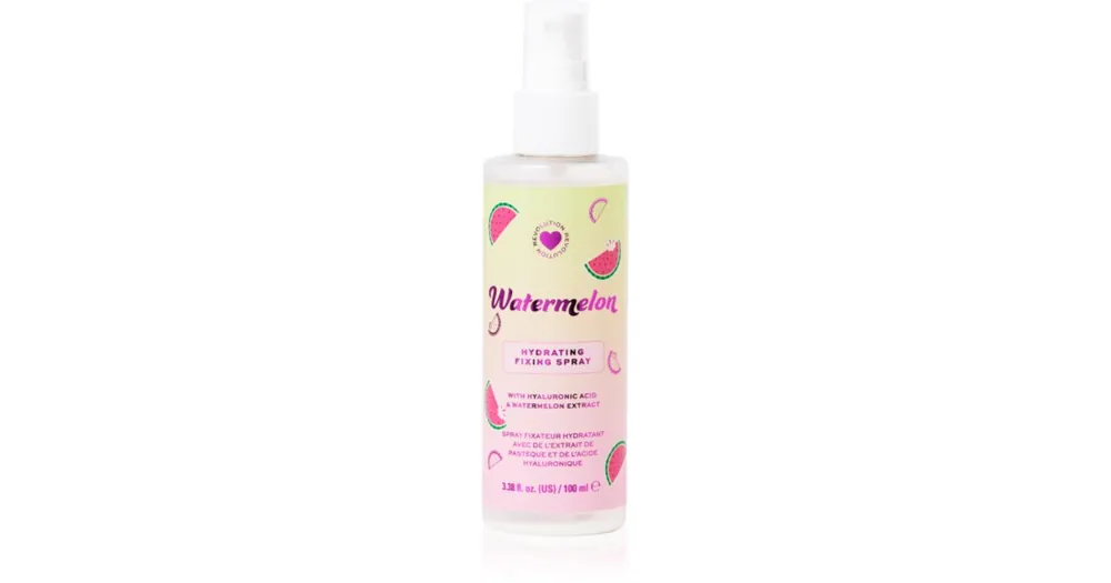 I Heart RevolutionWatermelon Dewy Fixing Spray fixáló spray hidratáló hatással Kedvezmény