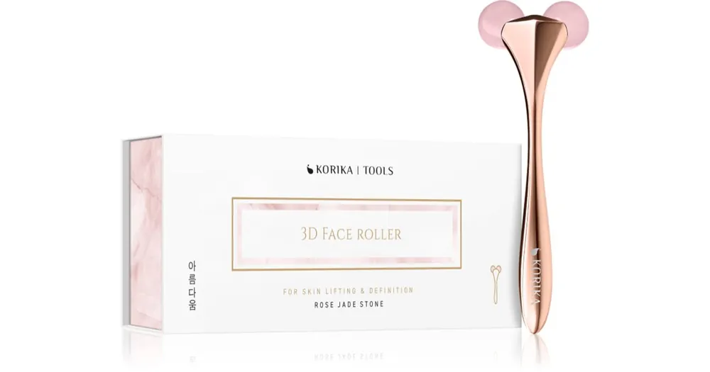 Nézd meg most KORIKATools 3D Face Roller Rose Jade Stone masszázs henger az arcra