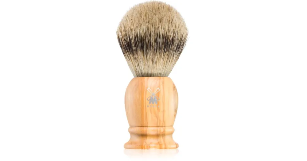 MühleCLASSIC Silvertip Badger Olive Wood Small borotválkozó ecset borz szőrből Expressz szállítás