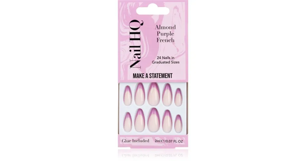 Nail HQAlmond Purple French műköröm ragasztóval Népszerű