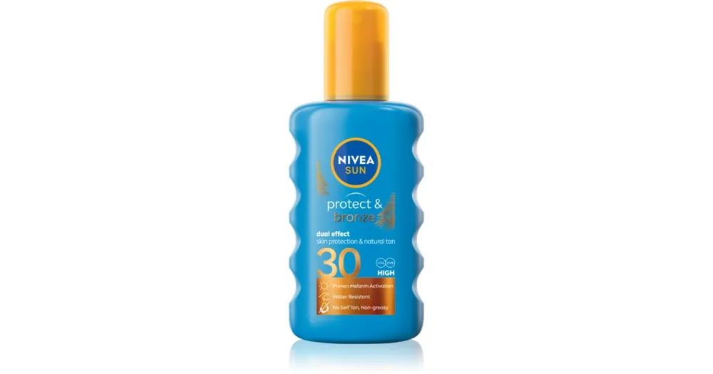 Azonnali szállítás NIVEASUN Protect & Bronze intenzív napozó spray SPF 30