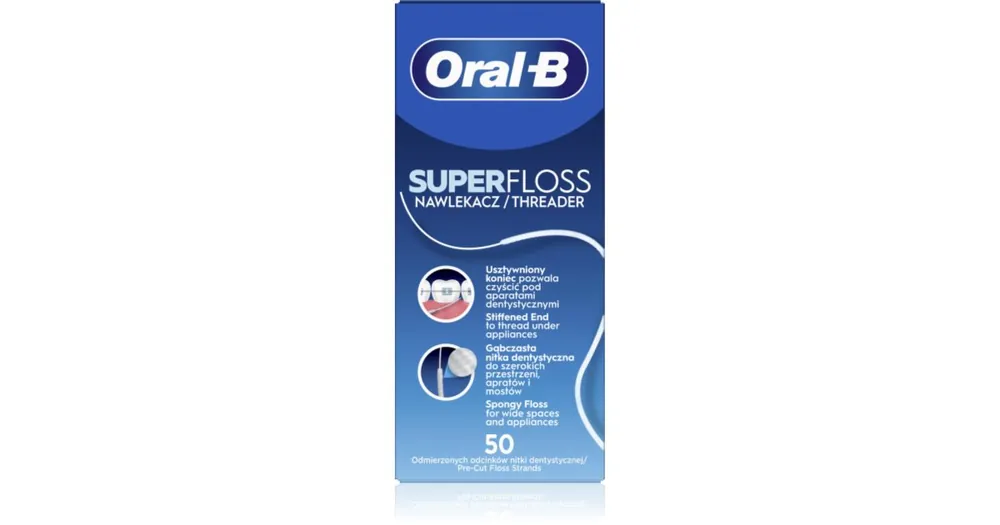 Oral-BSuper Floss fogselyem fogszabályzó és implantátumok tisztításához Olcsóbb