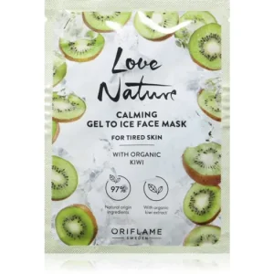 Korlátozott ajánlat OriflameLove Nature Gel To Ice Organic Kiwi nyugtató arcmaszk fáradt bőrre