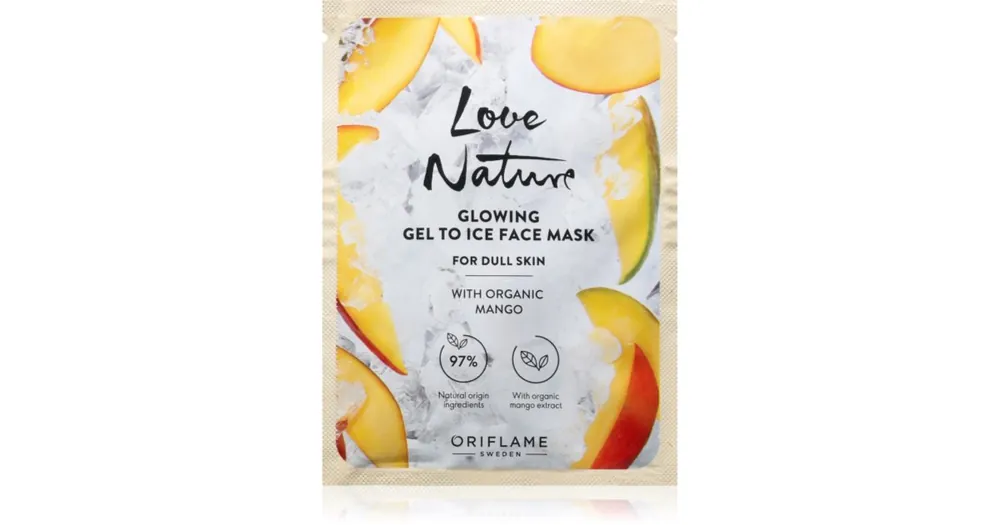 Népszerű OriflameLove Nature Gel To Ice Organic Mango élénkítő arcmaszk