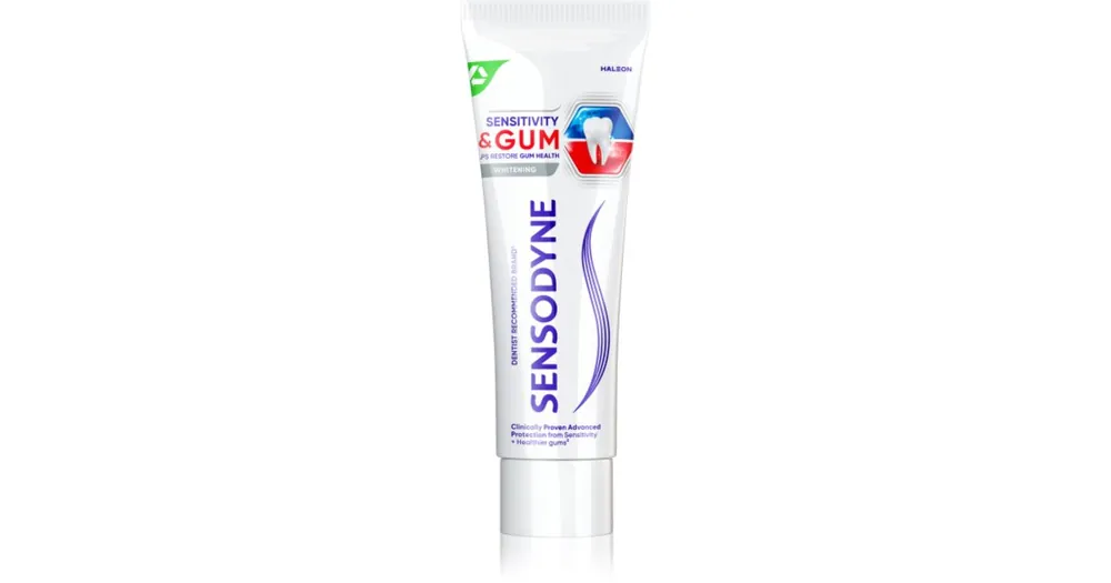 Gyors kiszállítás SensodyneSensitivity & Gum Whitening fehérítő fogkrém a fogak és a fogíny védelmére