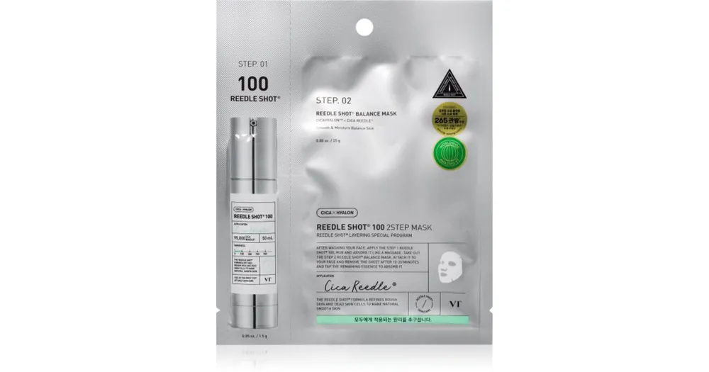 VT CosmeticsReedle Shot 100 2-Step Mask intenzív fiatalító maszk kétfázisú bőrápoláshoz Legnépszerűbb