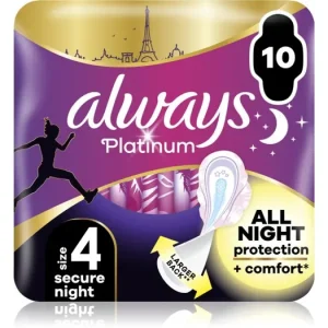 AlwaysPlatinum Secure Night Size 4 egészségügyi betétek Biztonságos fizetés