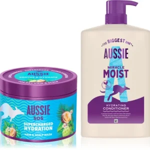 Expressz kézbesítés AussieSOS & Miracle Moist szett száraz és sérült hajra