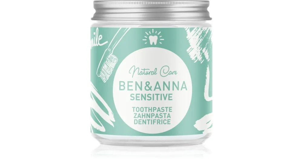 Csak ma BEN&ANNANatural Toothpaste Sensitive fogkrém üvegtégelyben érzékeny fogakra