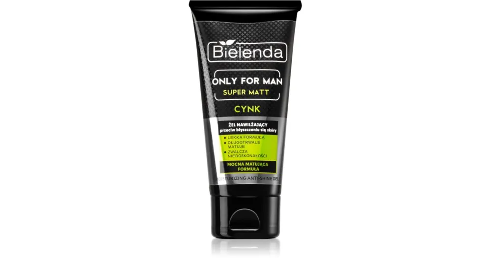 BielendaOnly for Men Super Mat hidratáló gél a fénylő arcbőr és a kitágult pórusok ellen Csak ma