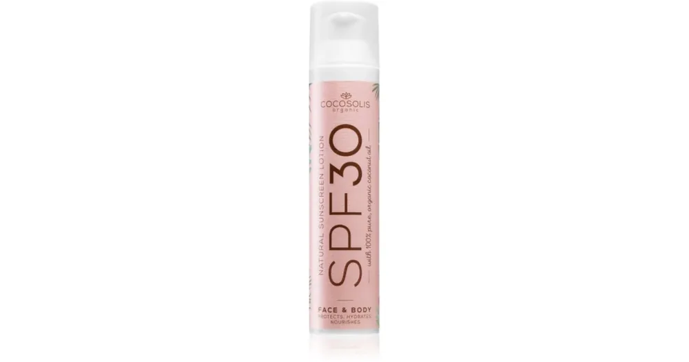 COCOSOLISNatural Sunscreen Lotion védőkrém napozásra SPF 30 Gyors szállítás