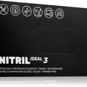 EspeonNitril Ideal3 Black púdermentes nitrilkesztyű Prémium