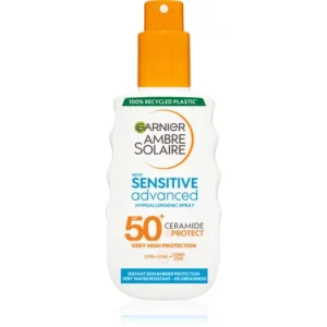 Újdonság GarnierAmbre Solaire Sensitive Advanced védő napozótej spray formában SPF 50+ az érzékeny bőrre