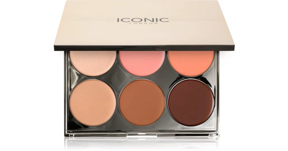 ICONIC LondonMulti-Use Cream Blush Bronze and Highlight Palette multifunkciós arc paletta az arcra Vásárlói kedvenc