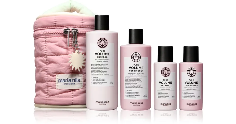Végkiárusítás Maria NilaPure Volume Beauty Bag ajándékszett a hajtérfogat növelésére