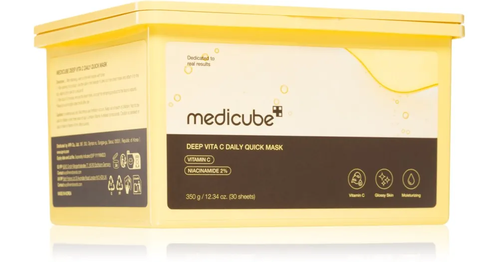Szuper akció medicubeDeep Vita C Daily Quick Mask hidratáló gézmaszk egységesíti a bőrszín tónusait