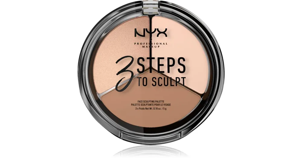 NYX Professional Makeup3 Steps To Sculpt Púderes highlight és kontúr paletta Rendeld meg most