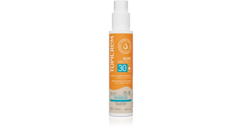 TopicremSun Protect Moisturizing Sun Spray védő spray hidratáló hatással SPF 30 Biztonságos fizetés
