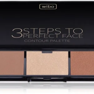 Különleges ajánlat Wibo3 Steps To Perfect Face Dark Púderes highlight és kontúr paletta az arcra