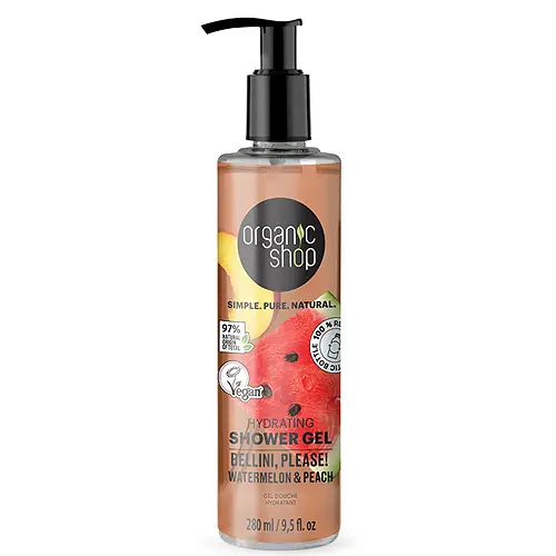 Legjobb ár Organic Shop Bellini, please! Hidratáló tusfürdő görögdinnyével és barackkal 250 ml
