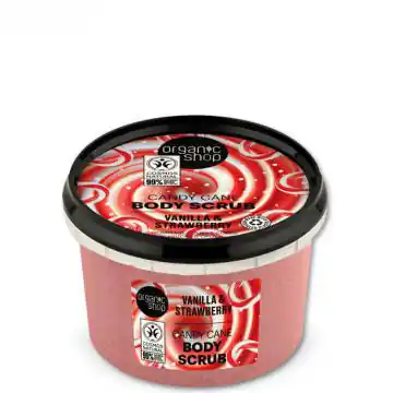 Árengedmény Organic Shop Candy Cane Vaníliás és epres testradír 250 ml