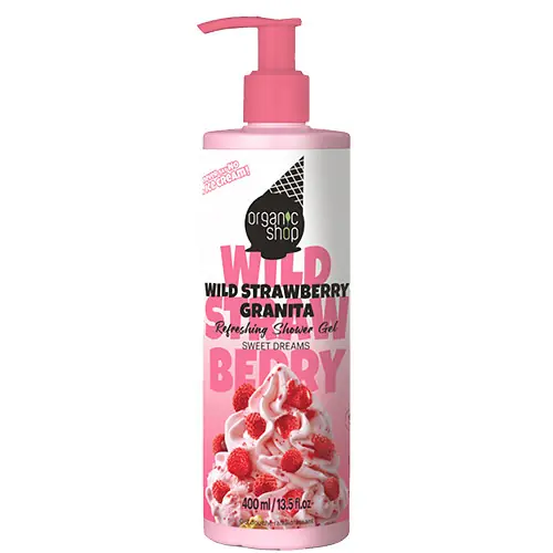 Organic Shop Wild Strawberry Granita Frissítő tusfürdő 400 ml Korlátozott ajánlat