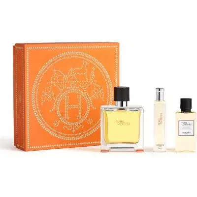 Alacsony ár Hermés Terre d‘Hermés Parfum férfi parfüm szett 75ml+15ml+40ml Tusfürdő